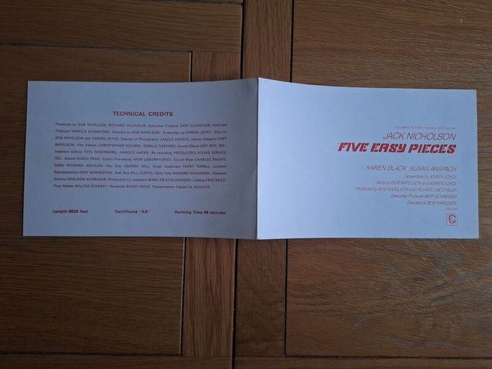 1970 Five Easy Pieces Pressbook Press Kit Photos Jack Nicholson