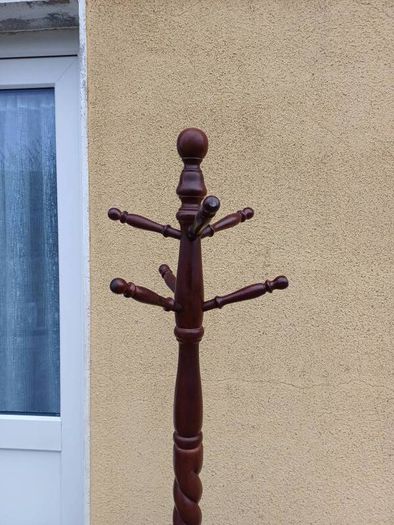 Vintage Mahogany Barley Twist Coat Hanger