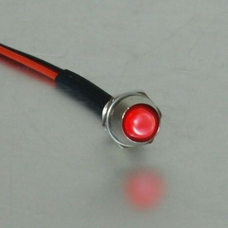 Car LED Indicator Light Bulb 8mm 12V Red Waterproof Round Side Marker Lamp Dash Panel Signal Lights