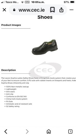 New Ladies Black LAVARO Work Shoes