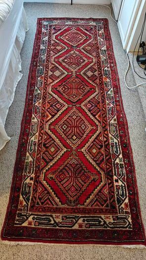 Colourful Persian Hamadan Hand Knotted Runner Rug Carpet