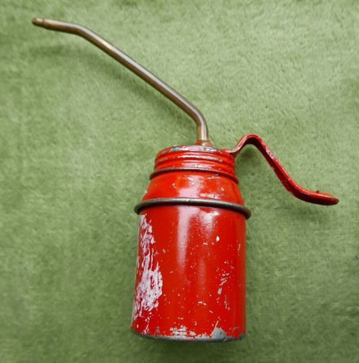 Vintage Red Oil Can, Pump