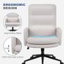 Desk Chair, Faux Cashmere Office Chair with High Backrest, Comfortable Desk Chairs for Bedroom, Office Chairs for Home with Adjustable Height, Cream Image 4