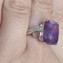 Vintage 925 Cocktail Ring with Large Amethyst. Image 10