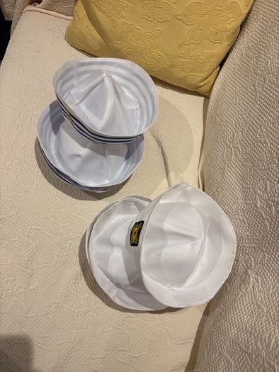 Sailor dress up hats .