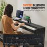 88 Key Fully Weighted Digital Piano Dual Keyboard Mode Cabinet Bracket Bench Image 6