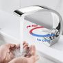 Bathroom Taps Basin Mixer Tap Chrome Single Lever Bathroom Sink Taps Modern Basin Tap 1 Hole Brass, Mono Sink Faucet with Hot and Cold G1/2 Adaptor for Washroom, Cloakroom Image 3