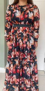 Coast long sleeve open back maxi dress