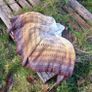 Handmade crochet triangle shawl wrap. Brown and beige ombre lacy shawl Image 4