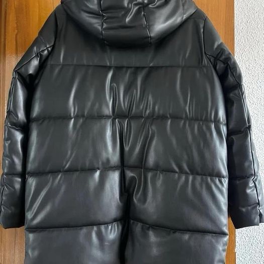 Zara leather Puffer coat jacket