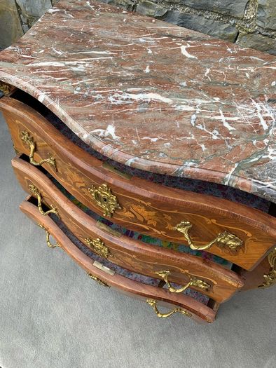 French Louis XV Revival Bombe Commode.