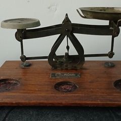 Vintage Scales On Wooden Base