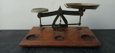 Vintage Scales On Wooden Base