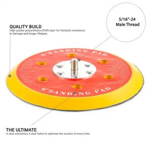 Glass Polish 12715 - 150mm ( 6") Dual Action Backing Pad 5/16"-24 - 6 holes - high profile