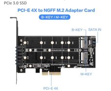 Dual M.2 SATA III and M2 to PCIe 3.0 X4 Adapter Card