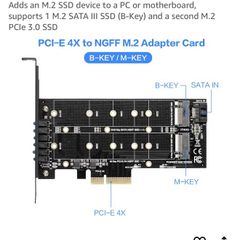 Dual M.2 SATA III and M2 to PCIe 3.0 X4 Adapter Card