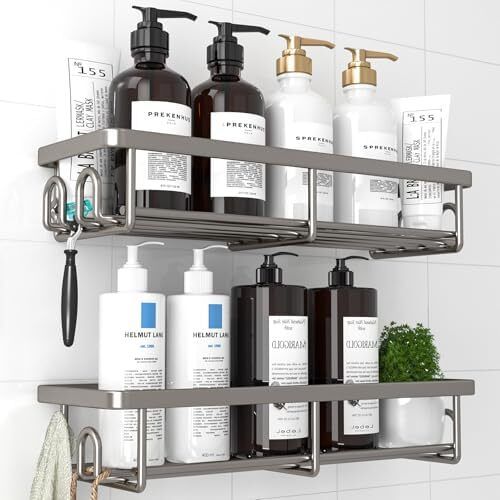2 Pack Rustproof Shower Caddy - Minimalist Style Bathroom Shelves