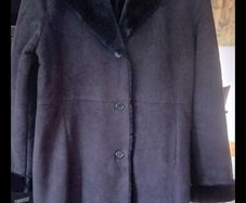 ladies M&S black faux suede coat