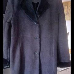 ladies M&S black faux suede coat