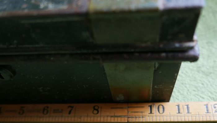 Vintage Black Metal Cash Box Document Tin Black Metal Tin Office Metal Box Supplies Office