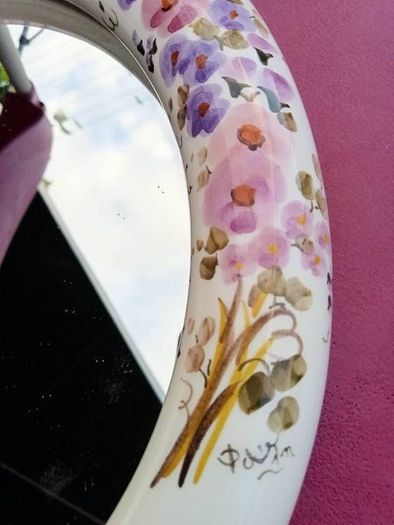 Designer signed Porcelain Vanity Mirror
