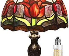 Table Lamp Stained Glass Table Light, Handmade Desk Bedside Table Night Lamp, Antique Art Craft Gifts Lover Kid Living Room Bedroom Study Bookcase Desk Ligh