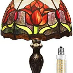 Table Lamp Stained Glass Table Light, Handmade Desk Bedside Table Night Lamp, Antique Art Craft Gifts Lover Kid Living Room Bedroom Study Bookcase Desk Ligh