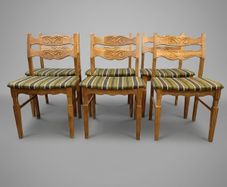 Rare Set of 6 Mid-Century Modern Oak Dining Chairs by Henning Kaernulf for EG-Mobel, 1970s