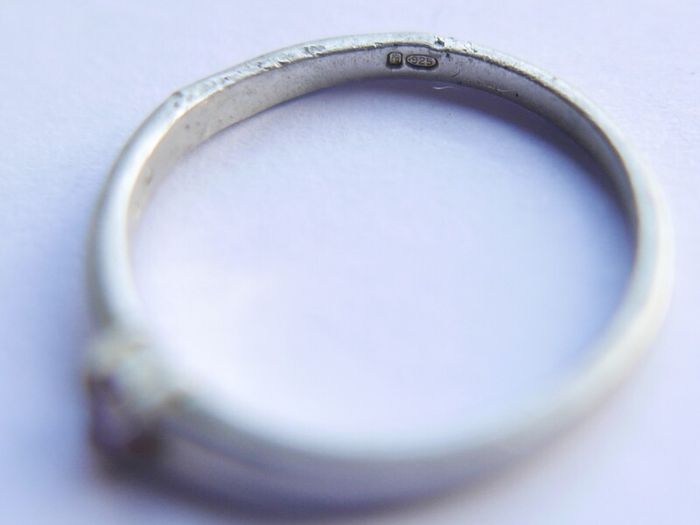Vintage Serling Silver 925 Ruby Pebble Stacking Ring Size J1/2 - 1,2g