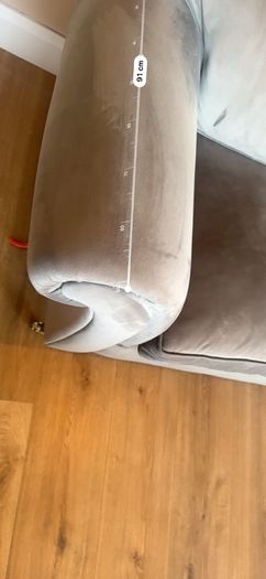 grey velvet sofa