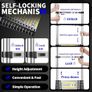 Telescopic Ladder, 5.0 m, Aluminium Folding Ladder with Hooks, Folding Step Boards, Aluminium Multi-Purpose Ladder, 150 kg Load Capacity, Step Spacing 30 cm, Black Image 3