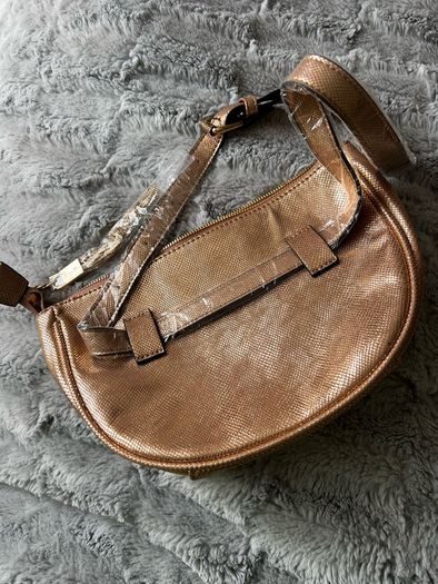 Dune Gold Snake Skin Waist Belt Bag New