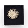 835 Vintage Sterling Silver Flower Brooch Image 10