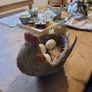 Handmade Straw Hen and Eggs Ornament. Image 2