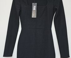 Pink Vanilla Black Square Neck Mini Dress, Size UK 6 (XS) - BNWT