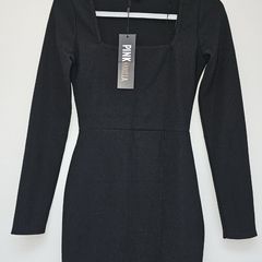 Pink Vanilla Black Square Neck Mini Dress, Size UK 6 (XS) - BNWT