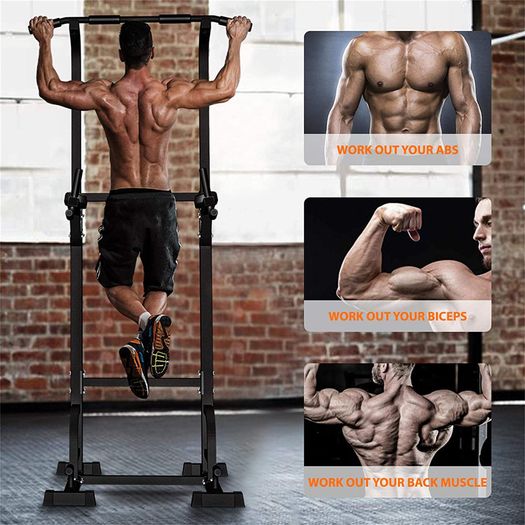 _Power Tower Dip Station Pull Up Bar for Home Gym Strength Training Equipment Load capacity up to 200 kg.