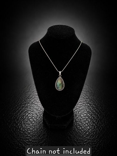 Vintage 925 Sterling Silver Labradorite Pendant