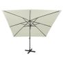 Cantilever Umbrella with Pole and LED Lights Sand 300 cm Image 4