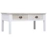 Coffee Table White and Natural 100x50x45 cm Wood Image 2
