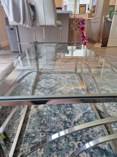 Glass coffee table