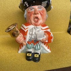 Wedgewood toby jug number750"Town Crier" Some paint on hat area see photos. Height 15cm