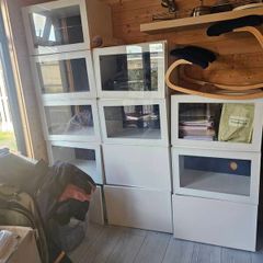 12 Besta Cabinets white gloss/glass
