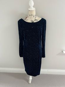 Hobbs Navy Sawyer Sequins Dress