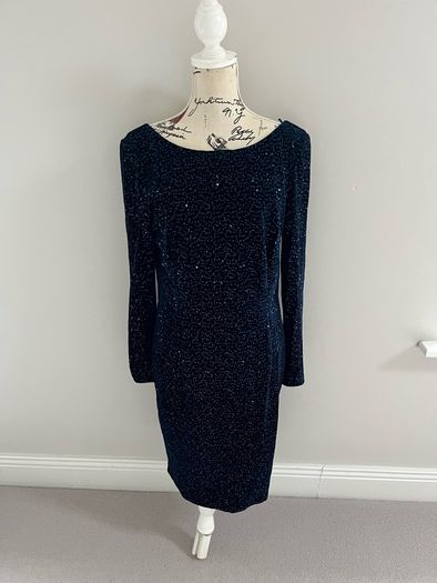 Hobbs Navy Sawyer Sequins Dress