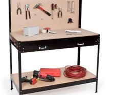 Solid stand Workbench  steel toolbox Storage Pegboard Drawer Table