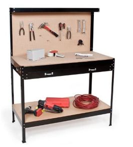 Solid stand Workbench  steel toolbox Storage Pegboard Drawer Table