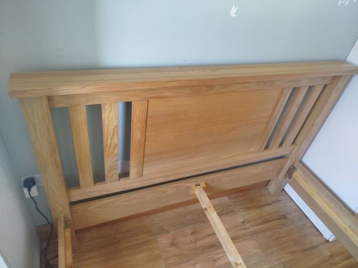Solid wood king size bed frame