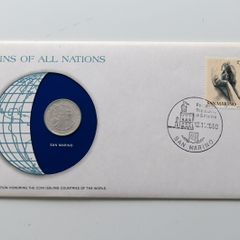 San Marino Bunc 1974 Coin Stamp Cover