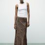 Satin Animal Print Maxi Skirt New Image 3